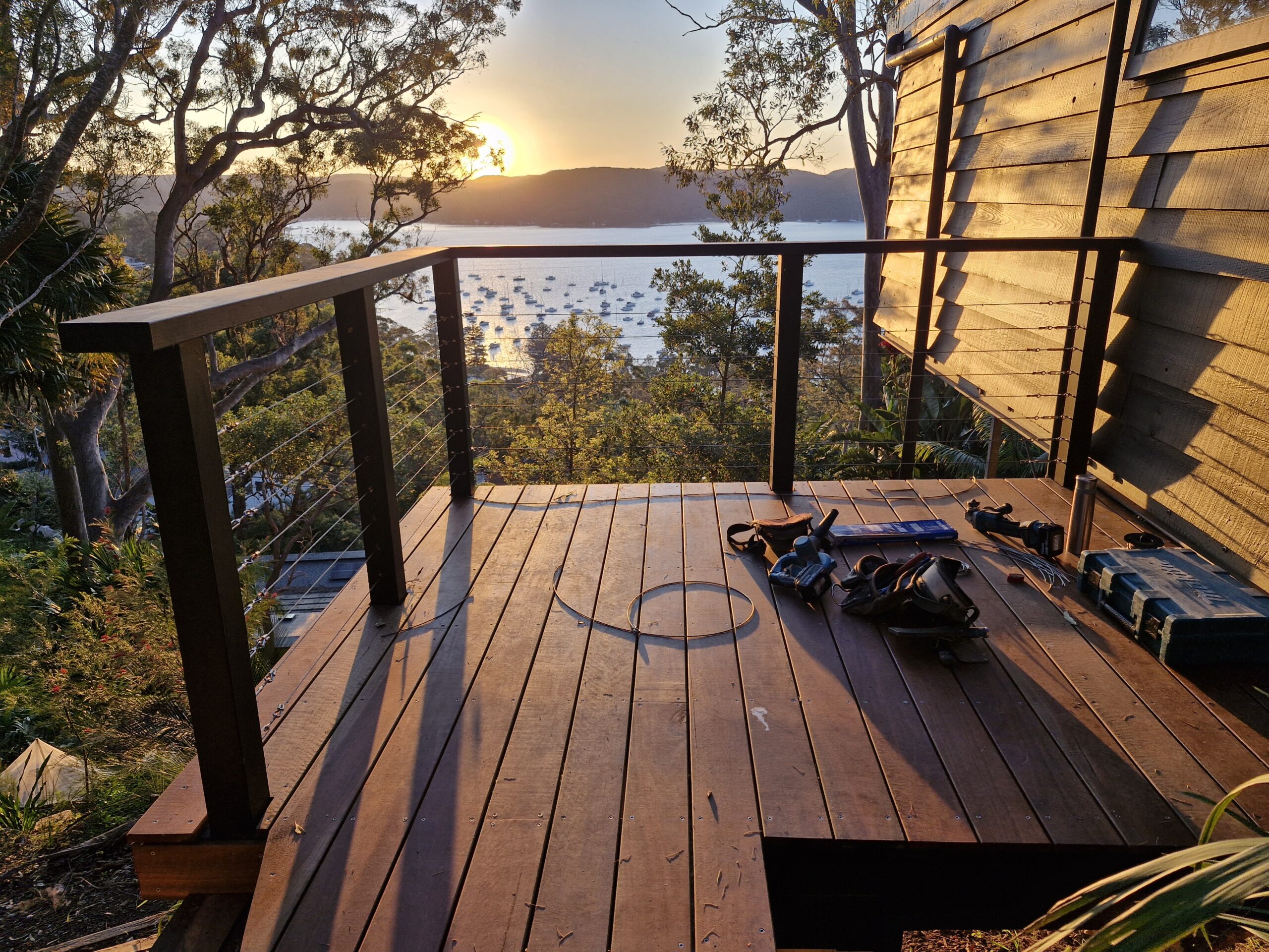 Home Sunset on timber deck